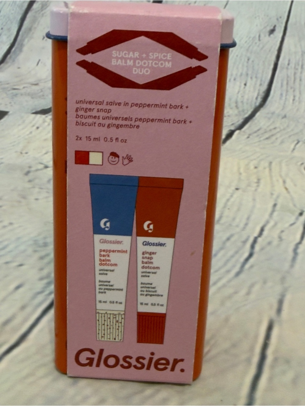 Glossier Peppermint & Ginger Snap Balm Dotcom Tubes Gift Set